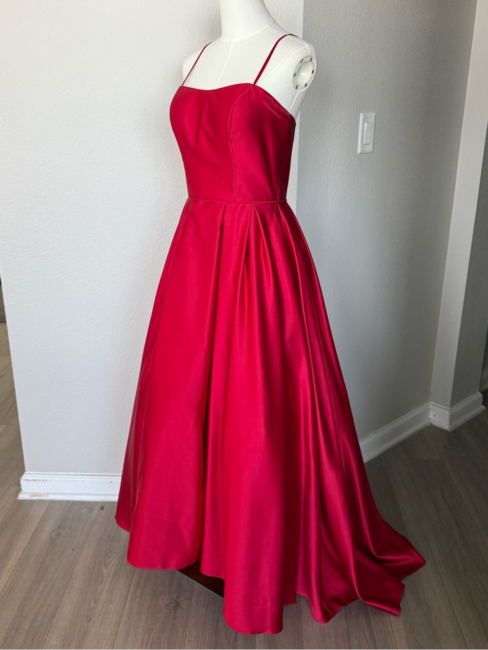 Betsy & Adam Red Fit & Flare Ballgown